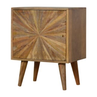 Solid Mango Wood Sunrise Door Bedside