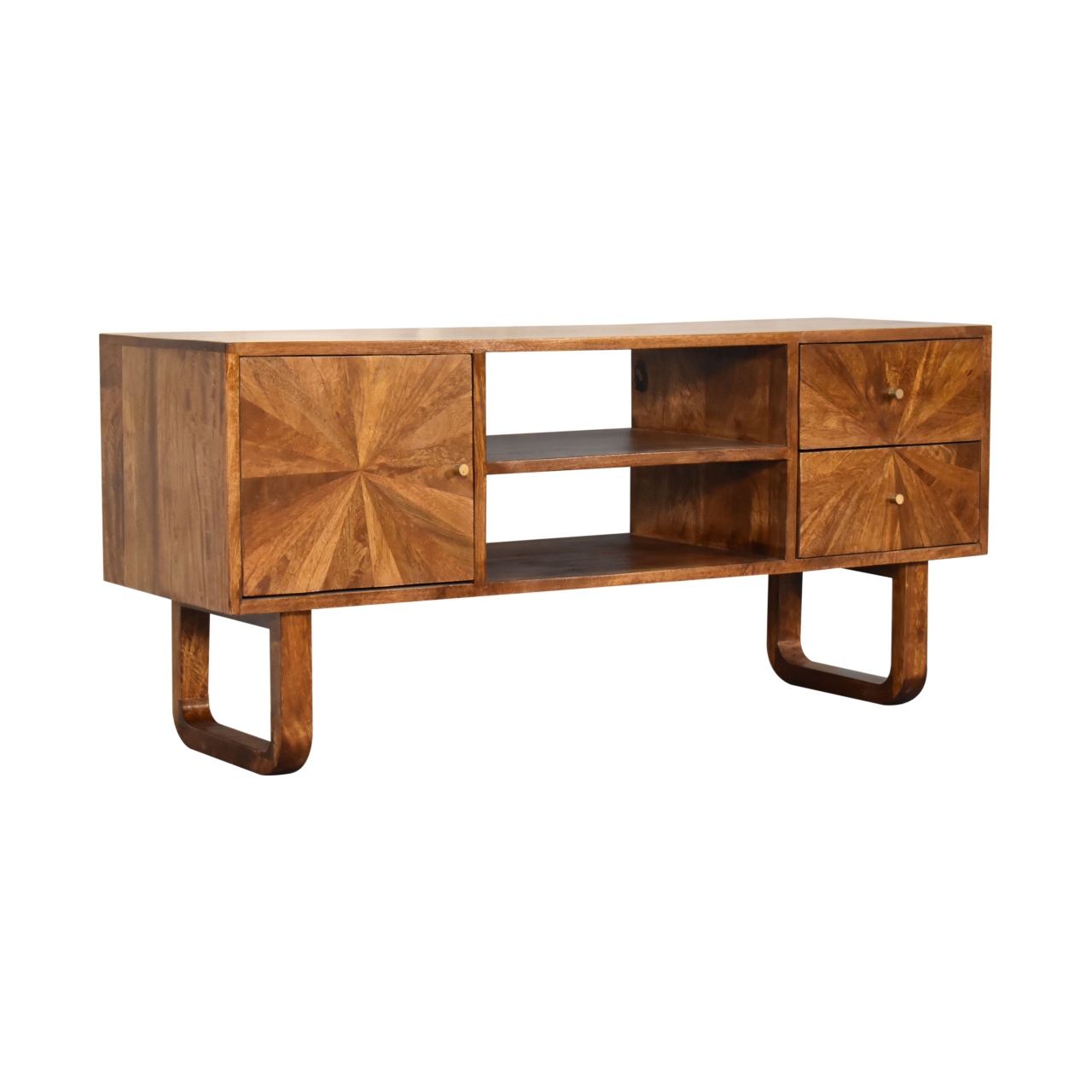Solid Mango Wood U-Chestnut Sunrise Media Unit - Image 5