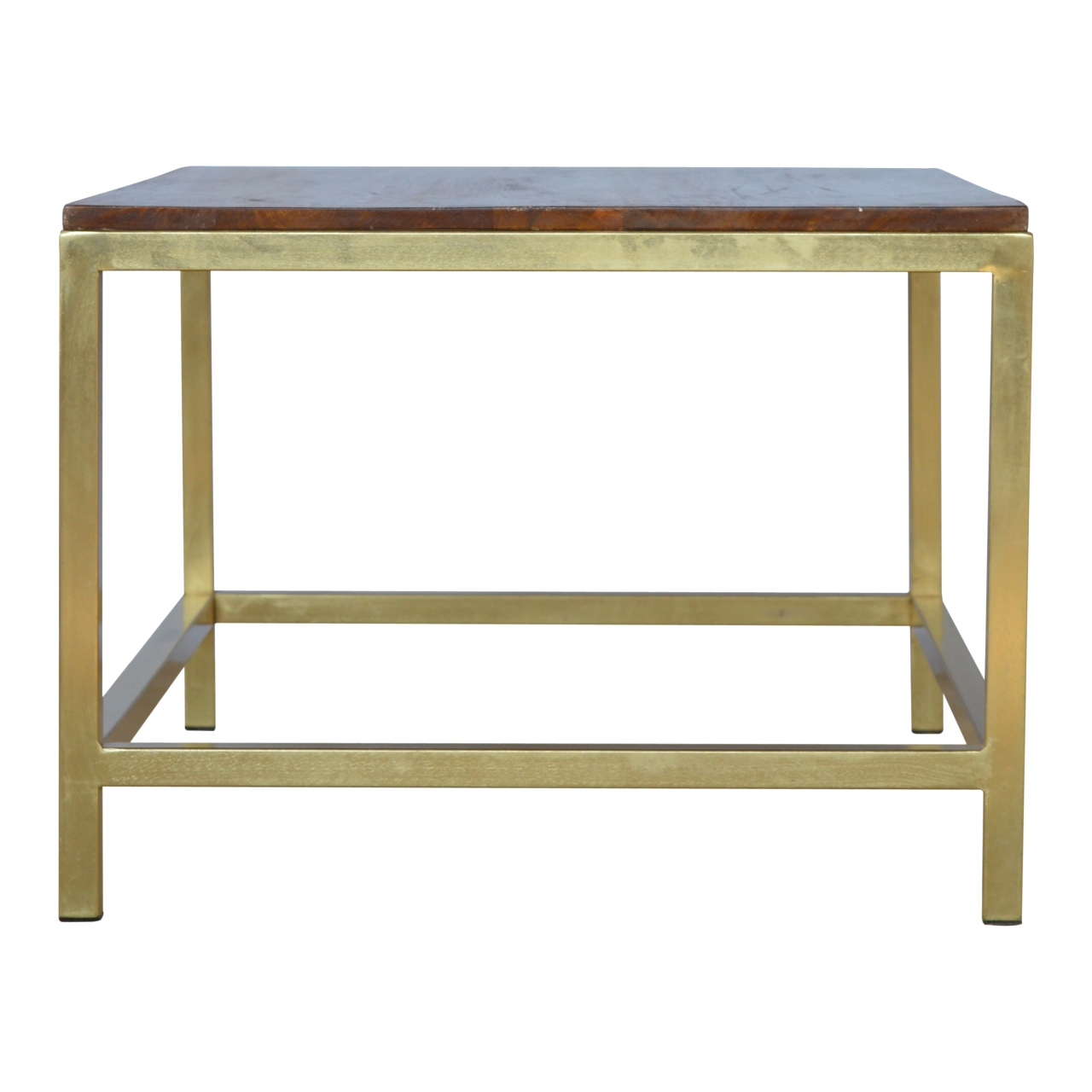 Mango Wood Rectangle Gold Coffee Table - Image 8