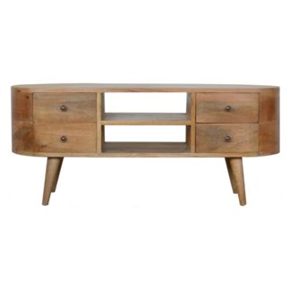Mango Wood Rounded Entertainment Unit