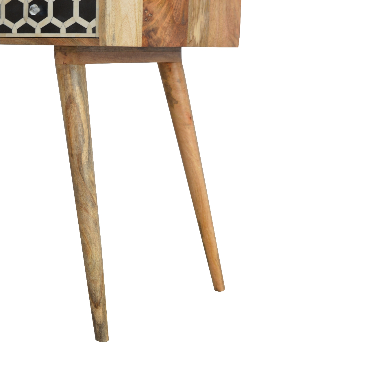 Solid Oak Finished Mango Wood Bone (Mother of Pearl) Inlaid Two Drawer Console1 - Image 6
